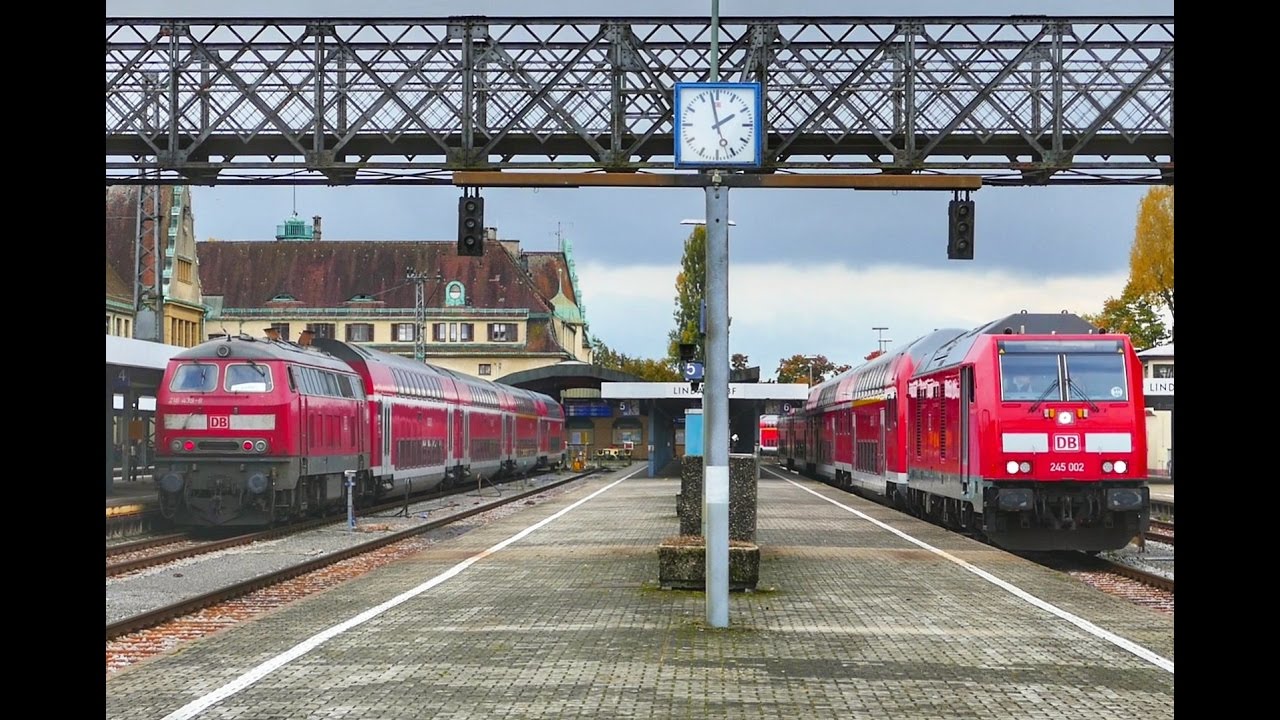 BR 218 vs BR 245 im Bahnhof Lindau am Bodensee