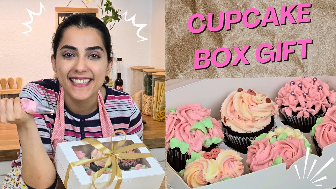 Easy Chocolate Coffee Cupcakes | Simple Piping Pink Cream Design
