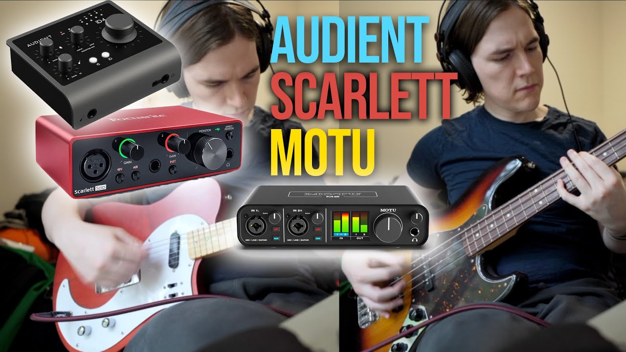 Focusrite Scarlett Solo (3rd Gen) vs Audient iD4 mk2 vs Motu M2 | Guitar and Bass Examples