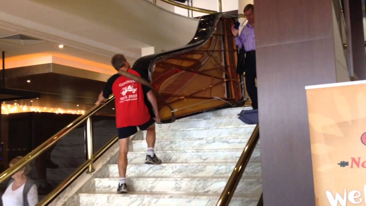 Concert grand piano, two man lift, pt 3