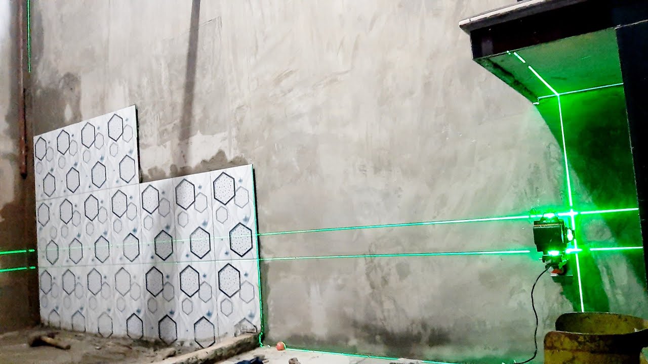 sangat mudah dan cepat pasang keramik dinding pakai laser