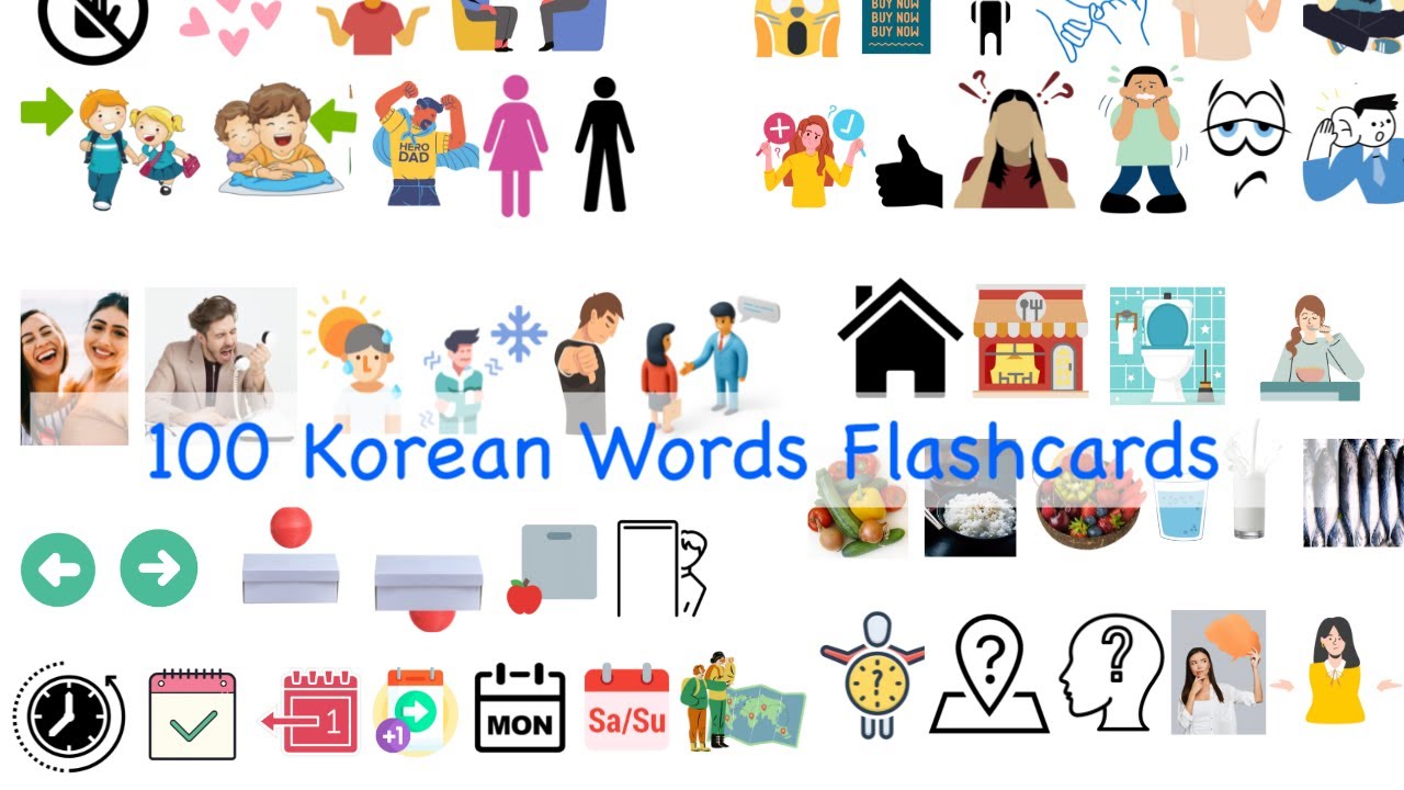 100 Basic Korean flashcards l Learn 100 Korean Vocabulary in 8 Minutes l Korean Drama Vocabulary