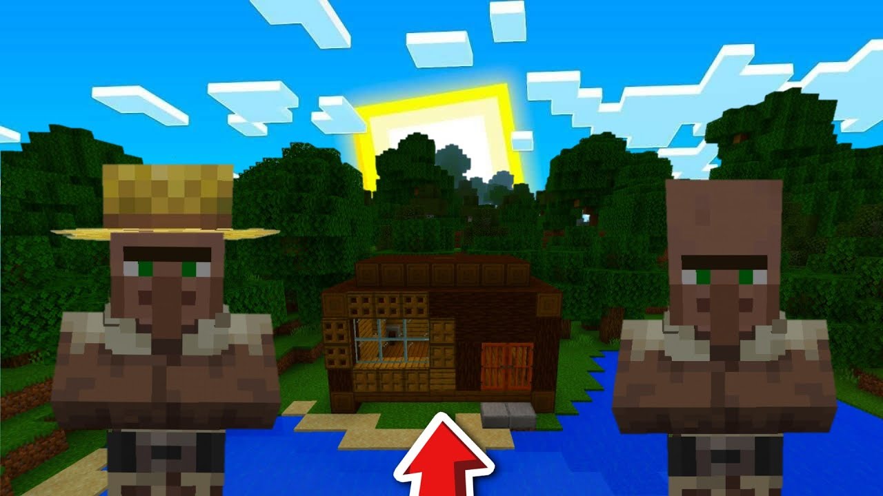 МЫ С ЖИТЕЛЕМ НАШЛИ ДОМ ОХОТНИКА В ЭТОМ ЛЕСУ ДЕРЕВНЯ ЖИТЕЛЕЙ В МАЙНКРАФТ! 100% ТРОЛЛИНГ ЛОВУШКА!