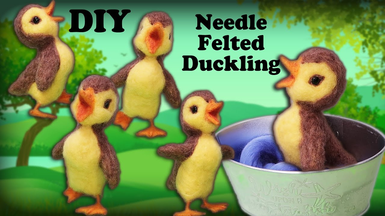 How to Make a Needle Felted Wool Duckling - Cute Mallard Duck DIY - Needle Felting Summer Home Decor