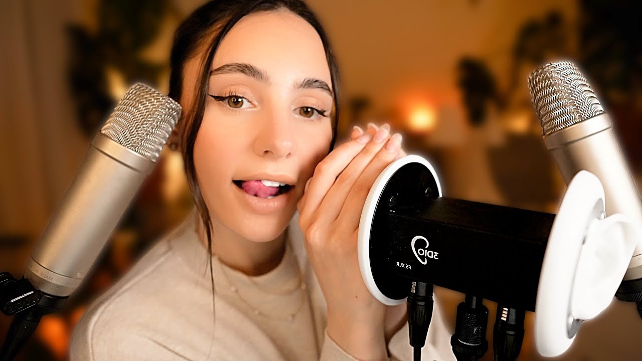 ASMR влажные обволакивающие звуки рта 👄 с 4 микрофонами 🤯 Без разговоров 🤫