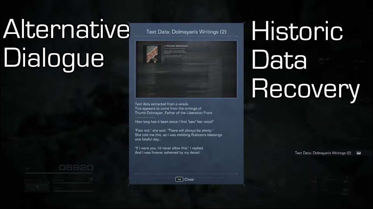 AC 6 - Alt. Historical Data Recovery  Dialogue (NG++)