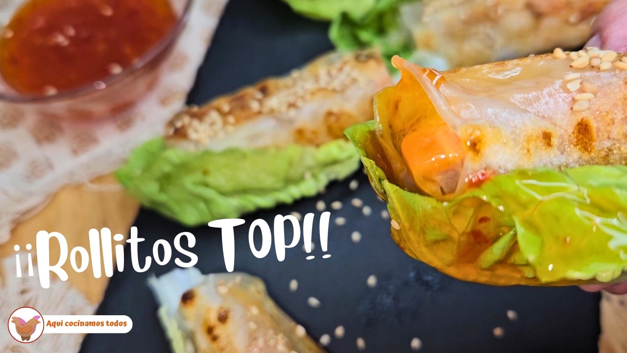 🥢 DELICIOSOS  ROLLITOS DE PAPEL DE ARROZ ✨  CON GAMBAS Y VERDURAS #aquícocinamostodos