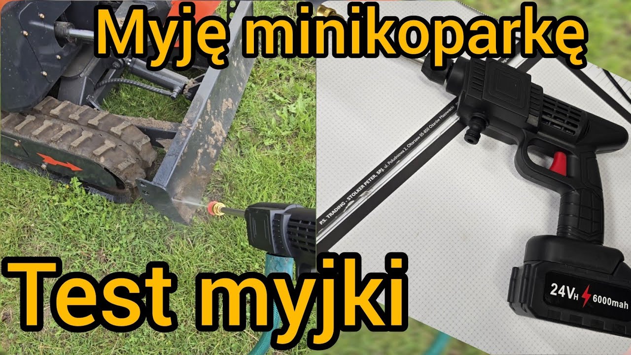 Test myjki akumulatorowej z AliExpress. Myję minikoparkę Roboda R12PRO.