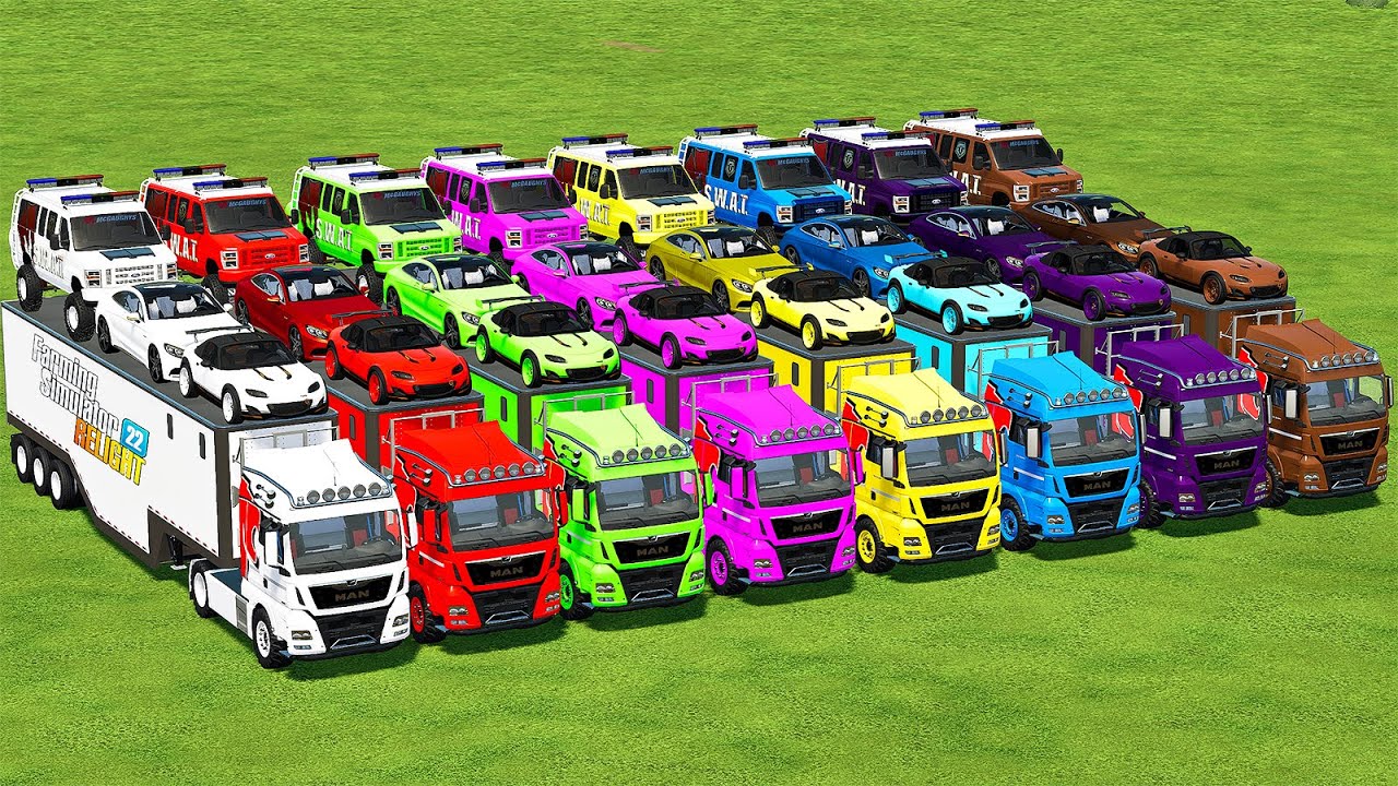 EIGHT COLOR SUPER DELIVERING WITH MAN TRUCKS & MANURE SPREADING! Farming Simulator 22