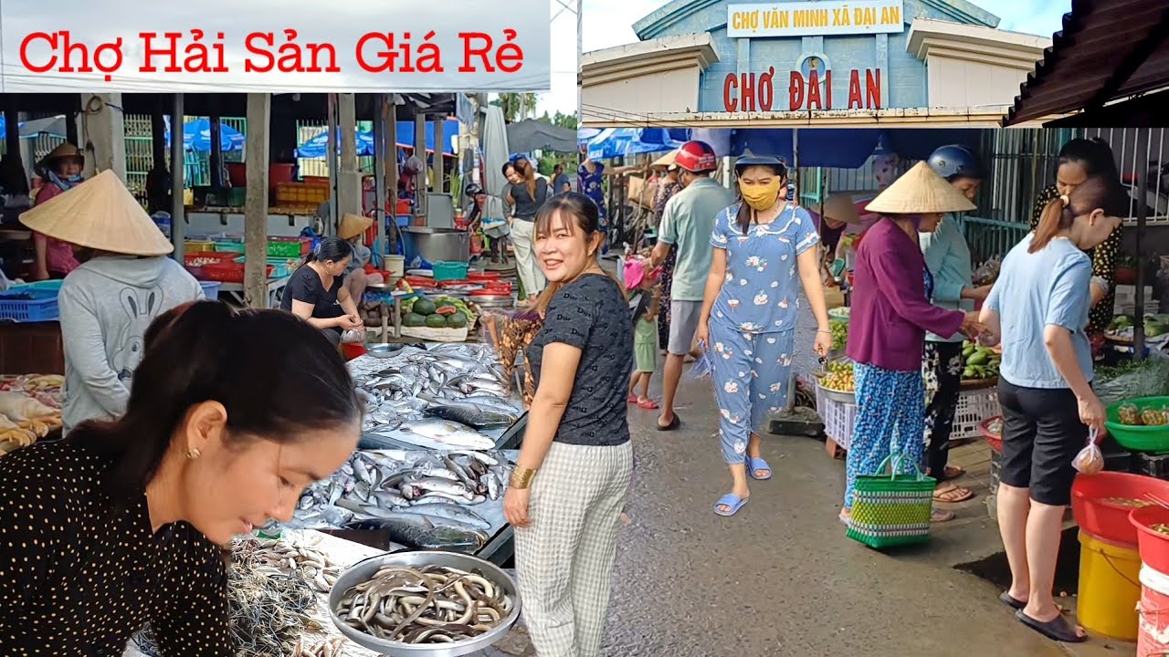 Thiên đường Hải Sản giá cực rẻ Chợ Đại An - Trà Cú Trà Vinh, bà con ai cũng thân thiện dễ thương 