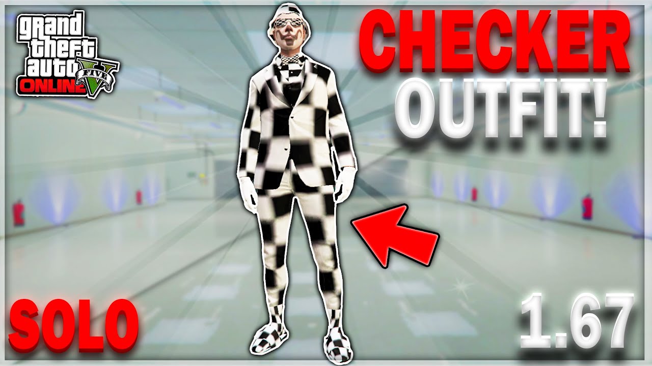 *SOLO* HOW TO GET FULL CHECKERBOARD OUTFIT IN GTA 5 ONLINE! GTA 5 CHECKERBOARD OUTFIT GLITCH 1.67!