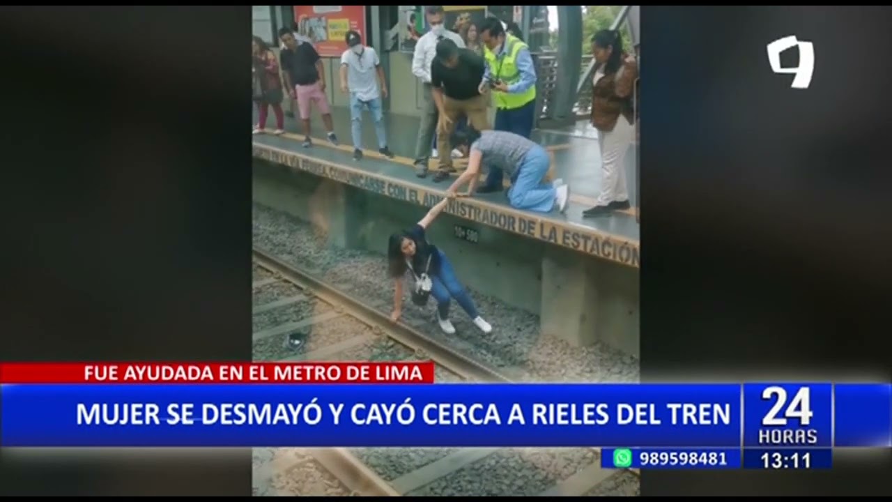 Mujer se desmaya mientras esperaba el tren y cae a los rieles del Metro de Lima (2/2)