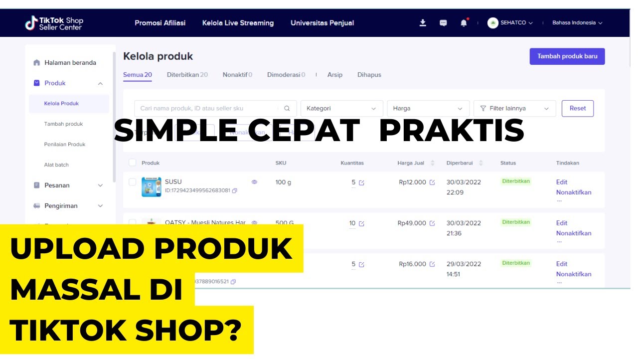 HOW TO UPLOAD MANY PRODUCTS AT ONCE ON TIKTOK SELLER l TIKTOK TUTORIAL