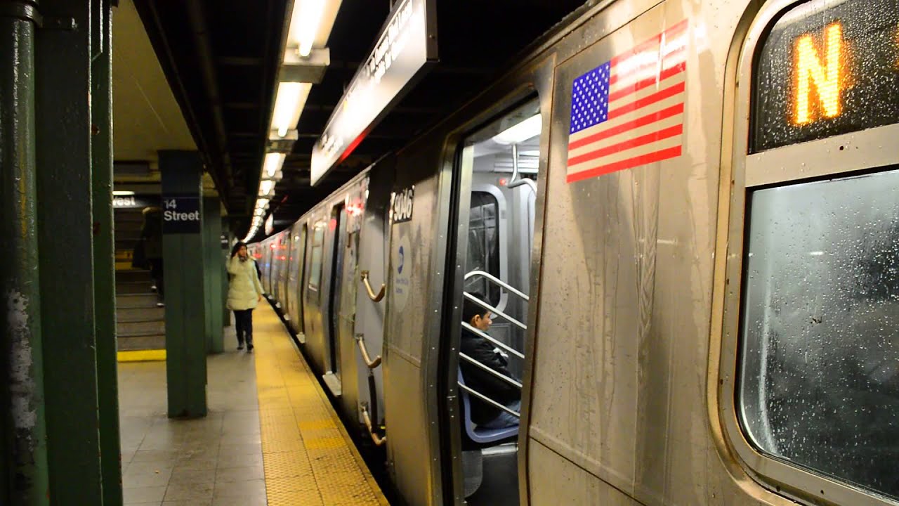 Ditmars Blvd Bound Train Of R160Bs With Siemens Propulsion On The N @ 14th Street - Union Square