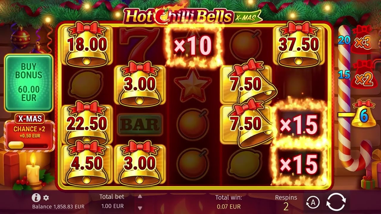 Hot Chilli Bells 100 by BGaming: 100 fixed paylines & x15 multipliers 🌶️🎄