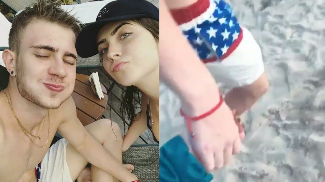 Jade na praia com Léo