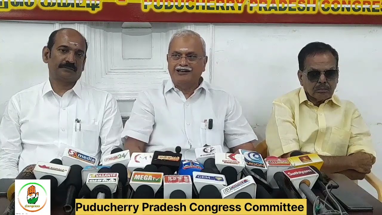 Press conference Shri Ve. Vaithilingam, MP PCC President at PCC Office 