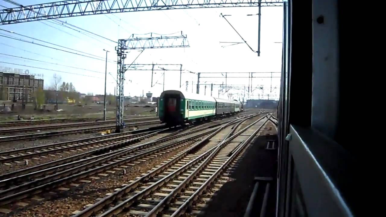 (HD)  Ride train between station Poznań Gł&oacute;wny  - Poznań Dębiec  (train to Leszno)