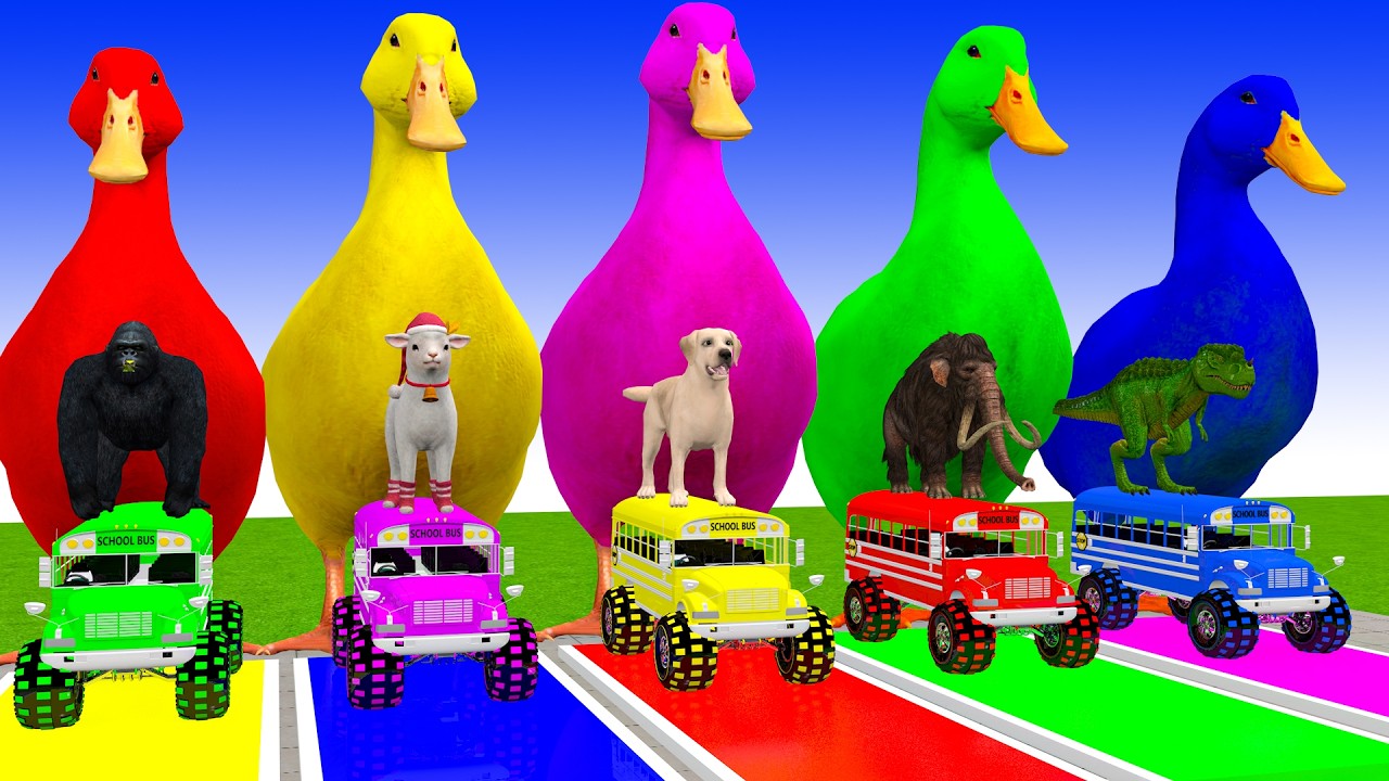 Long Slide Game With Cow Elephant Gorilla Hippopotamus Tiger 3d Animal Game Funny 3d Animals
