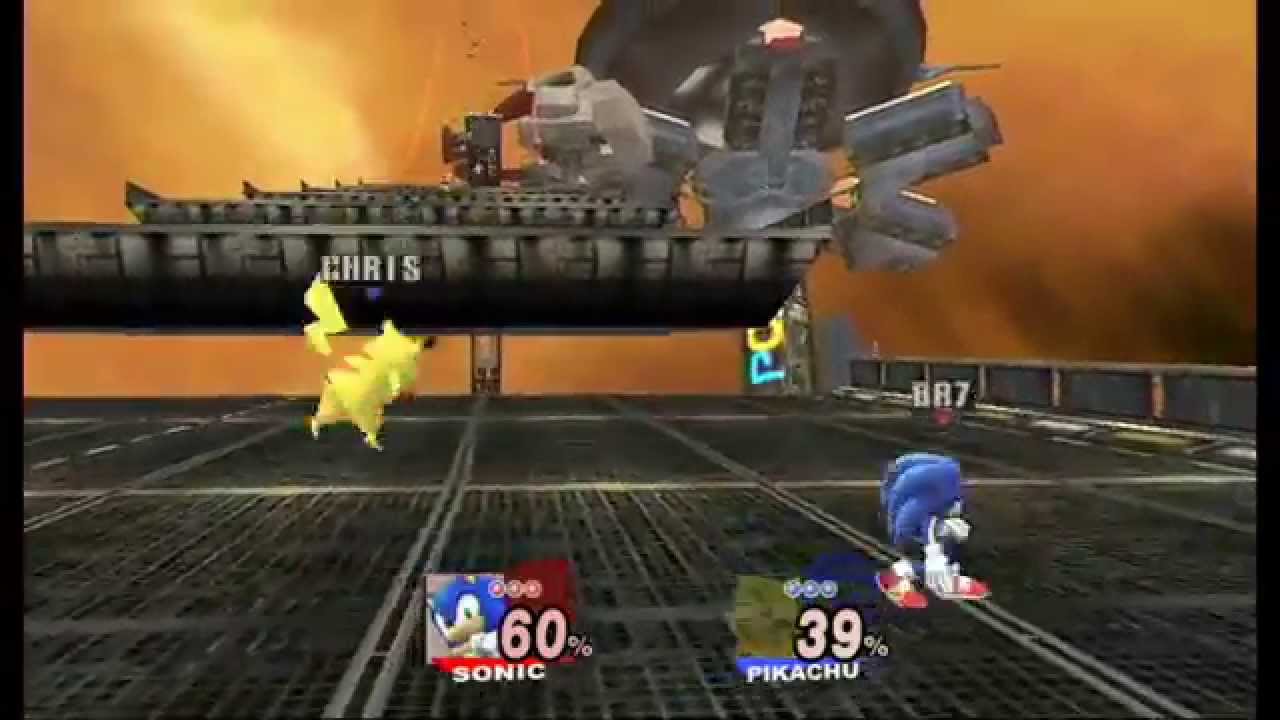 Super Smash Bros. Brawl: Port Town Aero Dive (Sonic vs Pikachu) [1080 HD]
