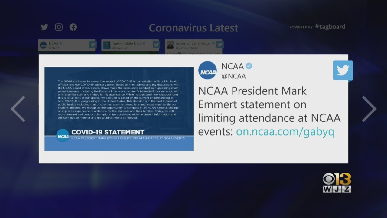 NCAA Won't Let Fans To Attend March Madness Tournament Games During Coronavirus Outbreak
