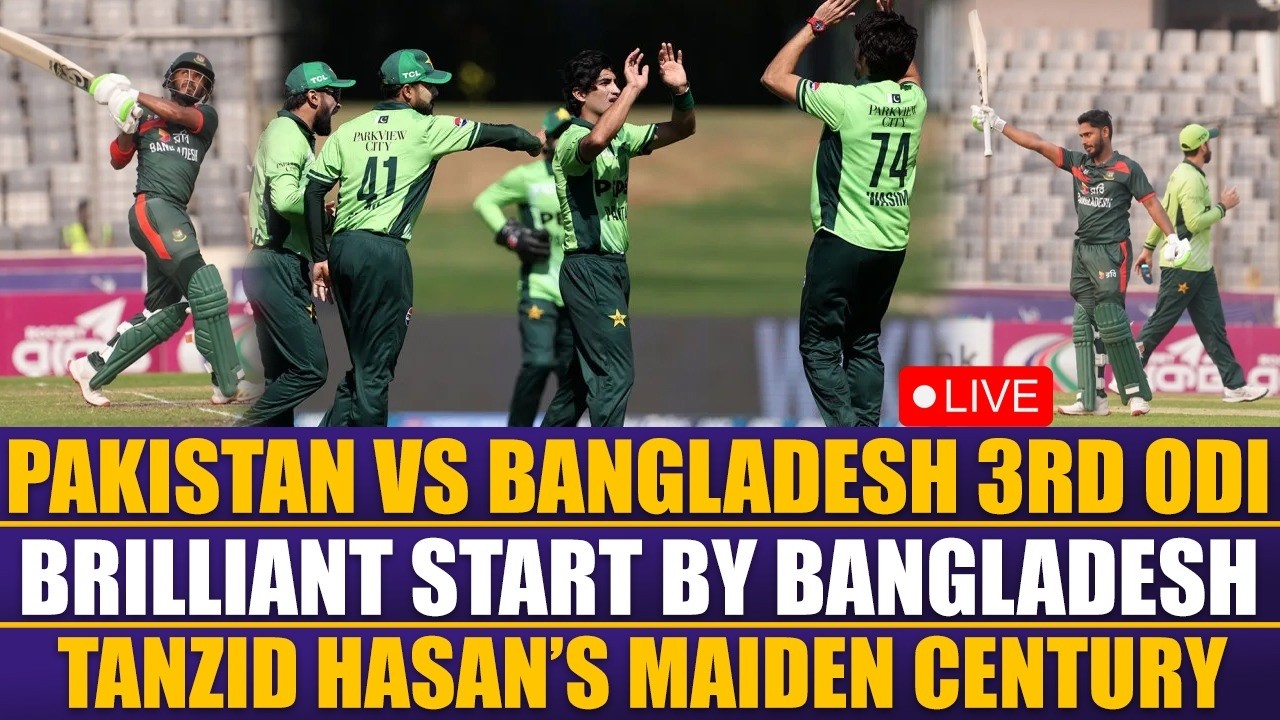 LIVE: Pakistan vs Bangladesh 3rd ODI | Brilliant Start by Bangladesh | Tanzid Hasan’s Maiden Century