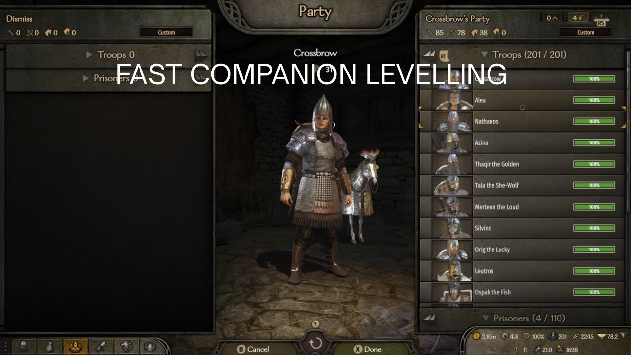 How To Level Bannerlord Companions Faster 