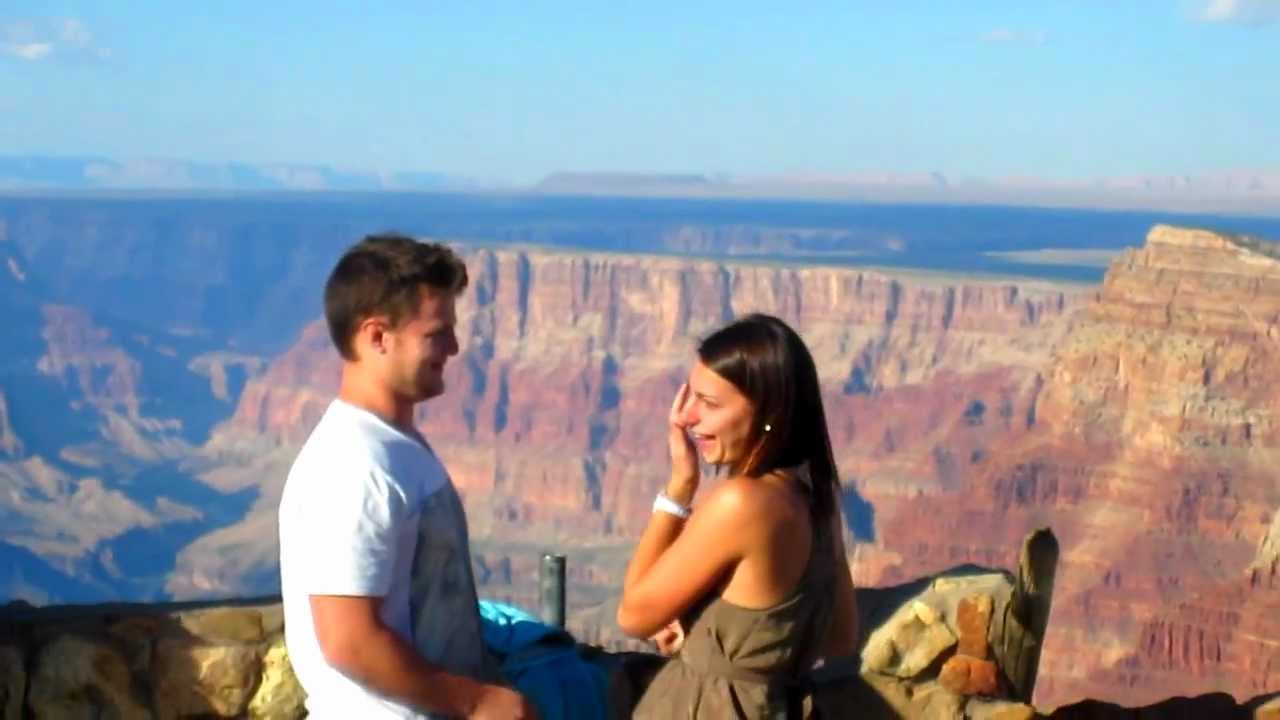 Surprise Proposal in the Grand Canyon. No one knew -crazy reactions.