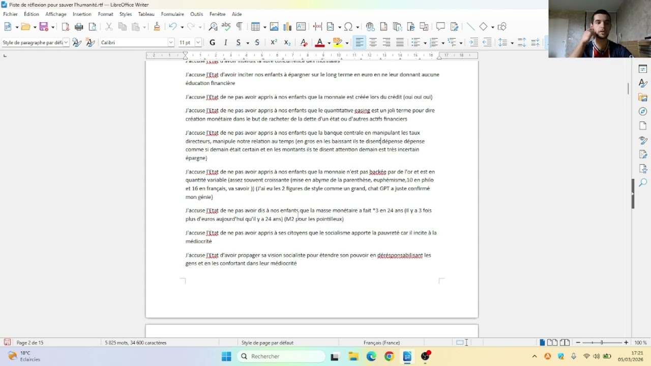 Piste de réflexion pour sauver l'humanité (partie 1)