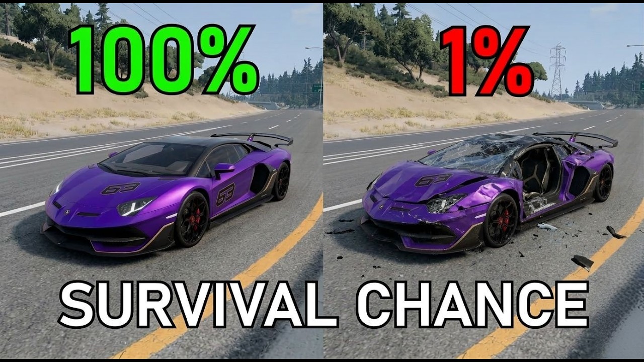 Top Lamborghini Crashes – Real Survival Chances! drift in Beamng Drive #car #supercars #beamngdrive