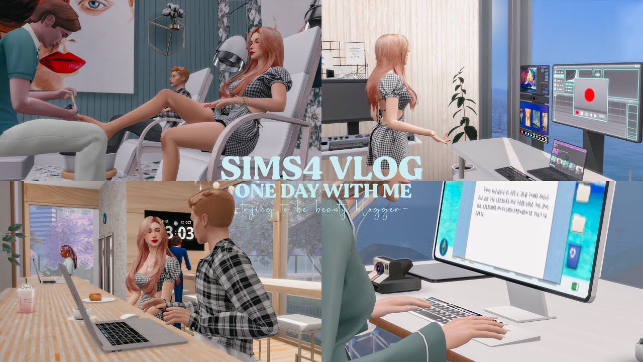 Sims4 Vlog | one day with me, trying to be beauty blogger :)
