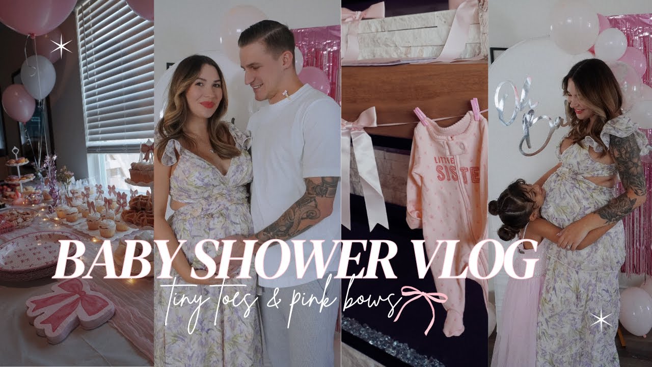 BABY SHOWER VLOG: prep + party | tiny toes & pink bows theme