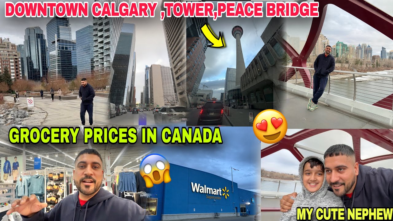 GROCERY PRICES IN CANADA 🇨🇦 GEDI IN DOWNTOWN CALGARY,Tower,Peace bridge | MY NEPHEW,NIECES 😍