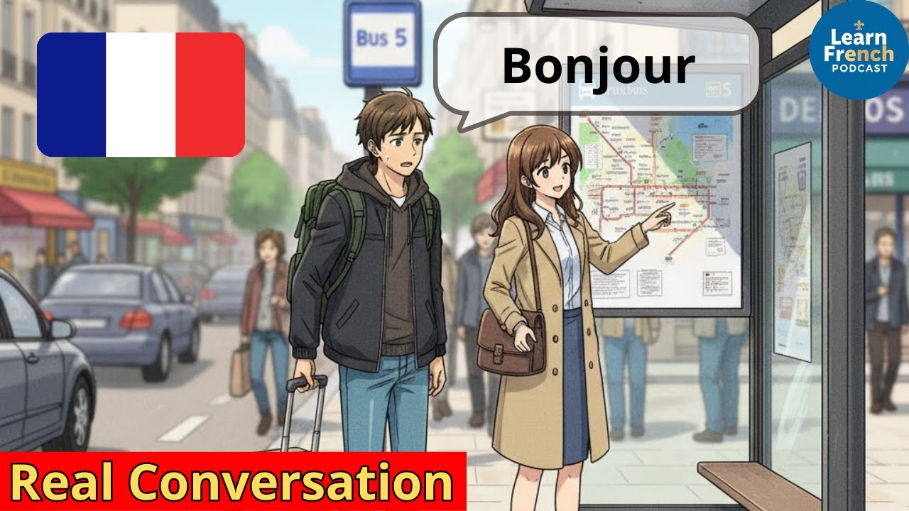 10 Short French Conversations: Asking for Directions (Park 1) | French for Beginners | A2-B1