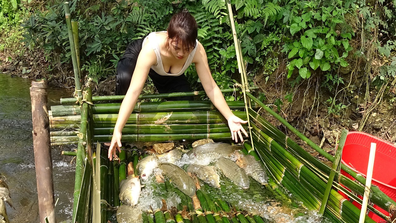 How to Catch Big Fish: Bamboo Fish Traps, Proven Fishing Tips, Harvesting Big Fish In Streams