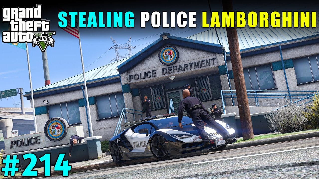 MICHAEL STOLE LAMBORGHINI FROM POLICE DEPARTMENT | GTA V GAMEPLAY #214
