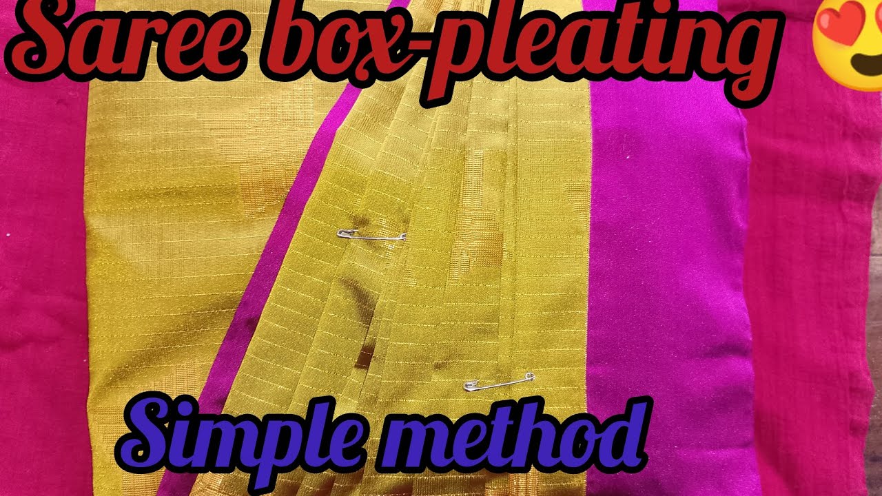 Saree box-pleating 😍simple method #simple #saree #box #tutorial #makeupartist #marriage #function 