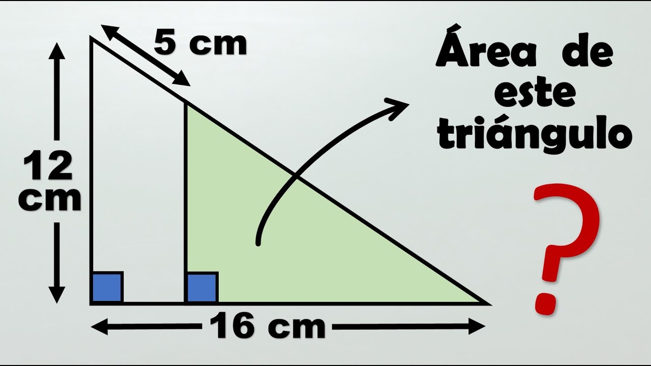 HALLAR EL ÁREA DEL TRIÁNGULO RECTÁNGULO SOMBREADO. Geometria Básica.