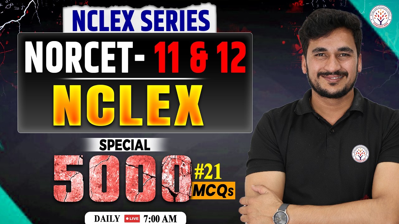 NORCET 11 & 12 NCLEX MCQ Series | NCLEX Based 5000 Important MCQs | NORCET 11 Preparation |Vikas Sir