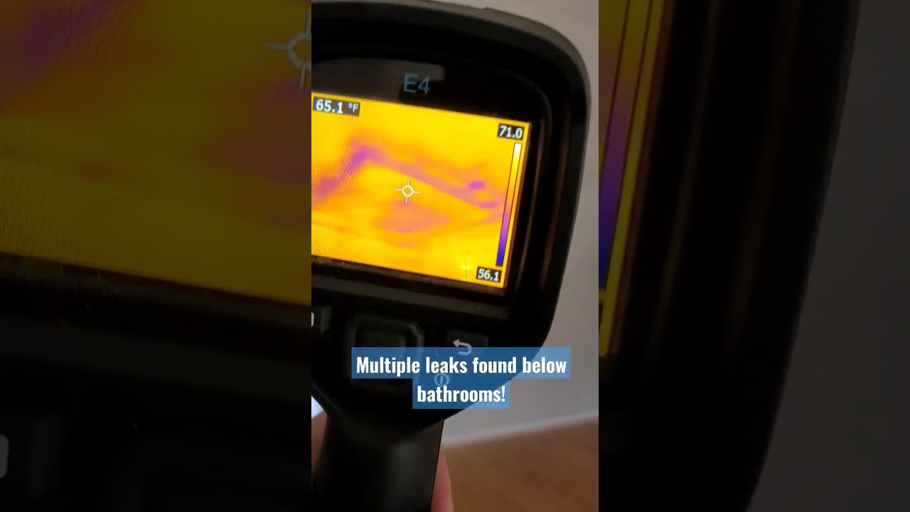 Flir E4 Thermal Imaging Camera finds multiple leaks below bathrooms #flir #plumbing #homeinspection