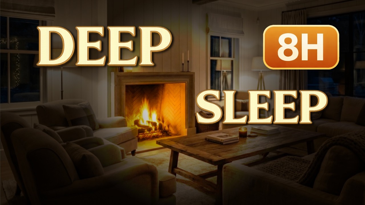 8 Hours Fireplace Night 🔥 Deep Sleep with Real Crackling Fire Sounds (No Music)