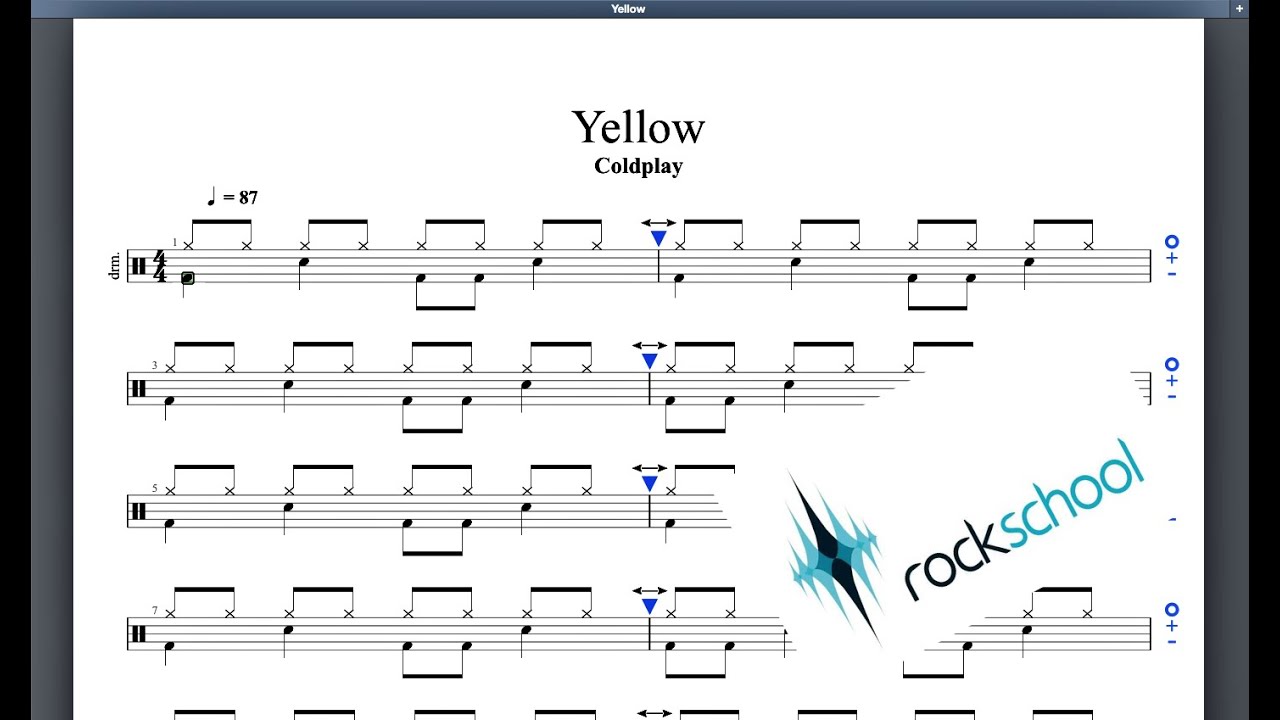 Yellow Rockschool Debut Grade Drums