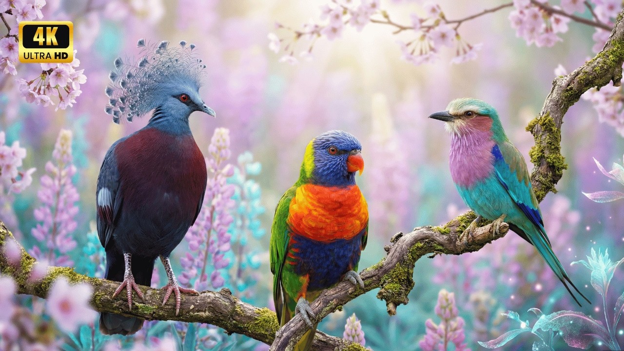 World’s Most Stunning & Unusual Birds 🌈  Calm Bird Songs for Deep Sleep 😴  4K Ultra HD