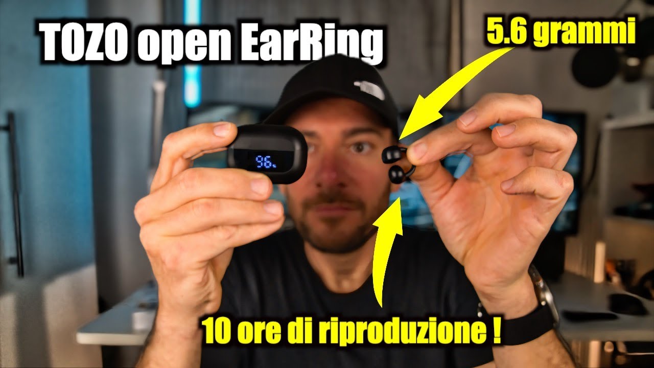 Cuffie open Ear comode, leggere, di design e potenti ! TOZO Open EarRing