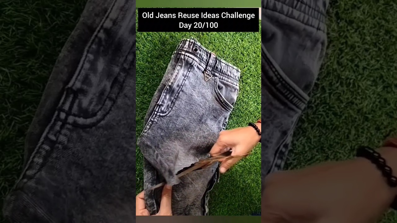Old jeans reuse ideas Day 20/100 | Old Denim Reuse Ideas | Fashion With Charu #jeans #fashion #denim