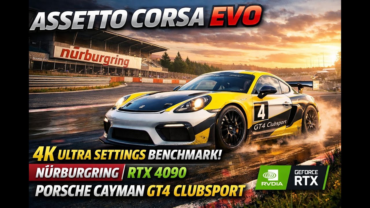 Assetto Corsa Evo 4k Ultra Setting Benchmark | Nürburgring | RTX 4090 | Porsche Cayman GT4 Clubsport
