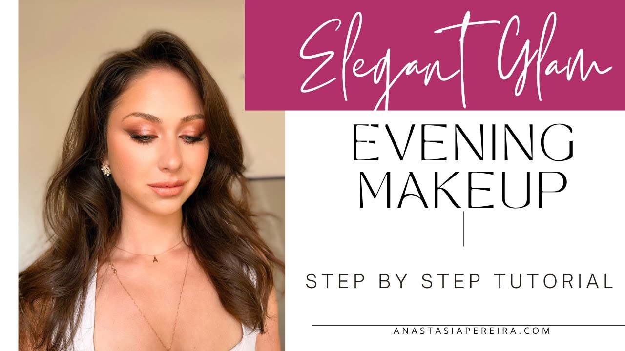 ✨ Evening Soft Glam Makeup Tutorial | Deep Burgundy Smoky Cat Eye with Sparkles ✨