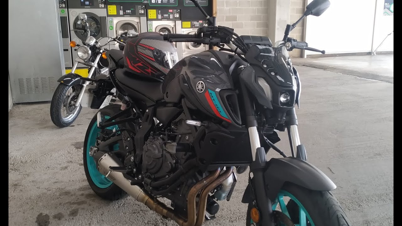 YAMAHA MT07 2022 CYAN STORM - Road to school #1 Winter ride
