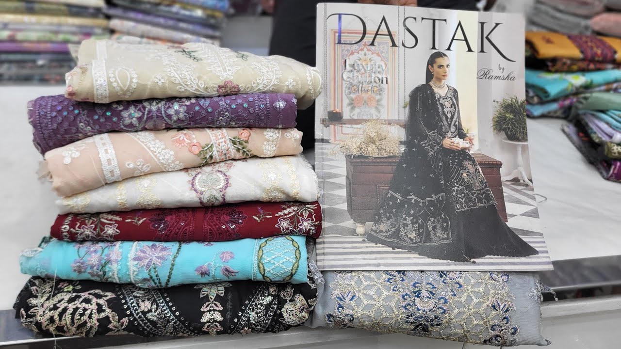 Ramsha Dastak Pakistani Chiffon Luxury Three piece | Semi Stitched Gorgeous Pakistani Dress