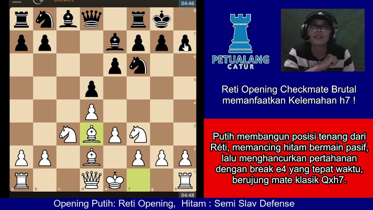 Reti Opening Checkmate Brutal memanfaatkan Kelemahan h7 !